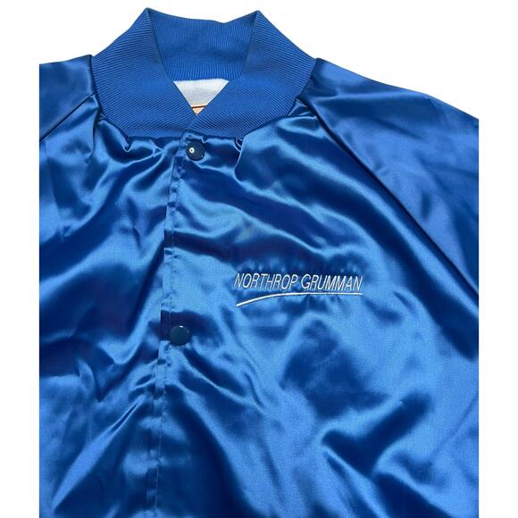 Vintage 80s F/A-18E/F Super Hornet Satin Blue Bomber Jacket - USA - size XL‎ - Picture 4 of 9